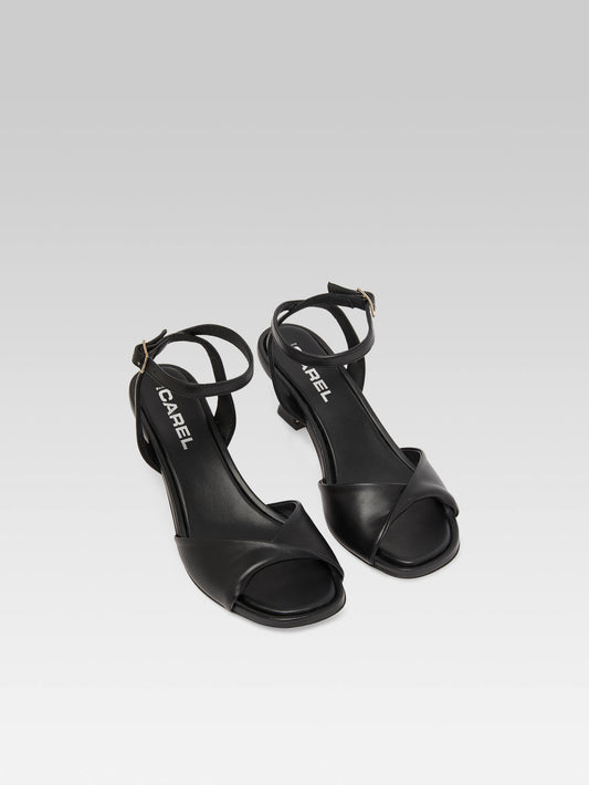 Arielle - Black leather sandals - Image number 2