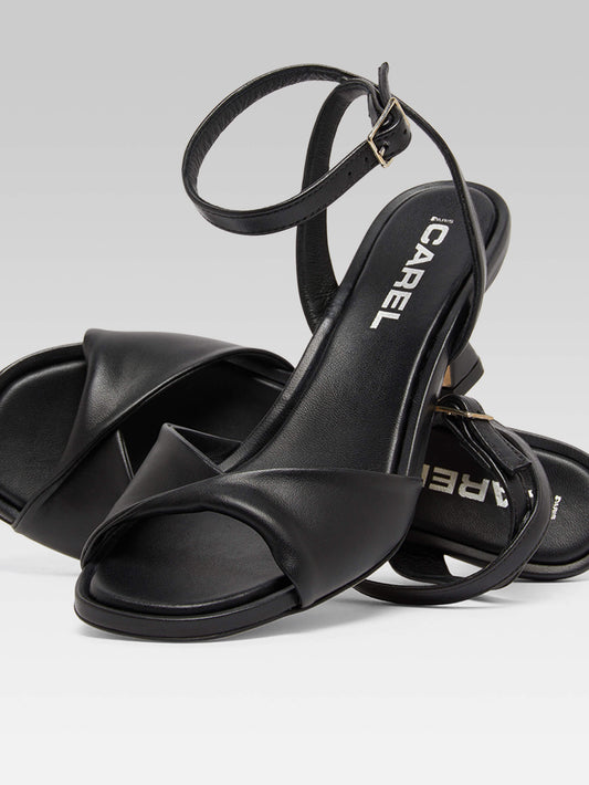 Arielle - Black leather sandals - Image number 5