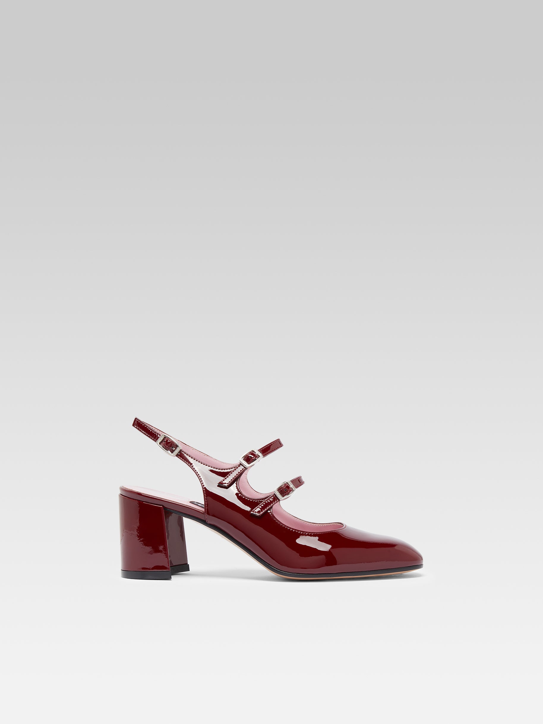 Banana - Burgundy patent leather slingback Mary Janes