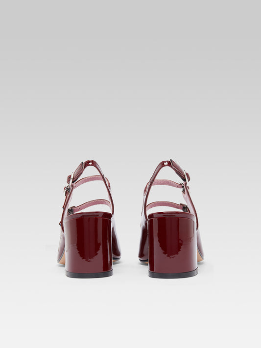 Banana - Burgundy patent leather slingback Mary Janes - Image number 5