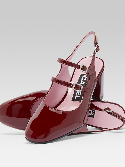 Banana - Burgundy patent leather slingback Mary Janes - Image number 4