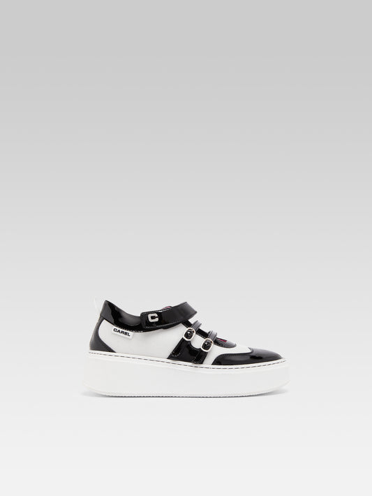 Baskina - Black and ivory patent eco sneakers