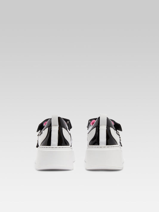 Baskina - Black and ivory patent eco sneakers - Image number 5