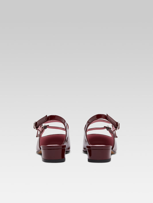 Peche - Burgundy patent leather slingback Mary Janes - Image number 8