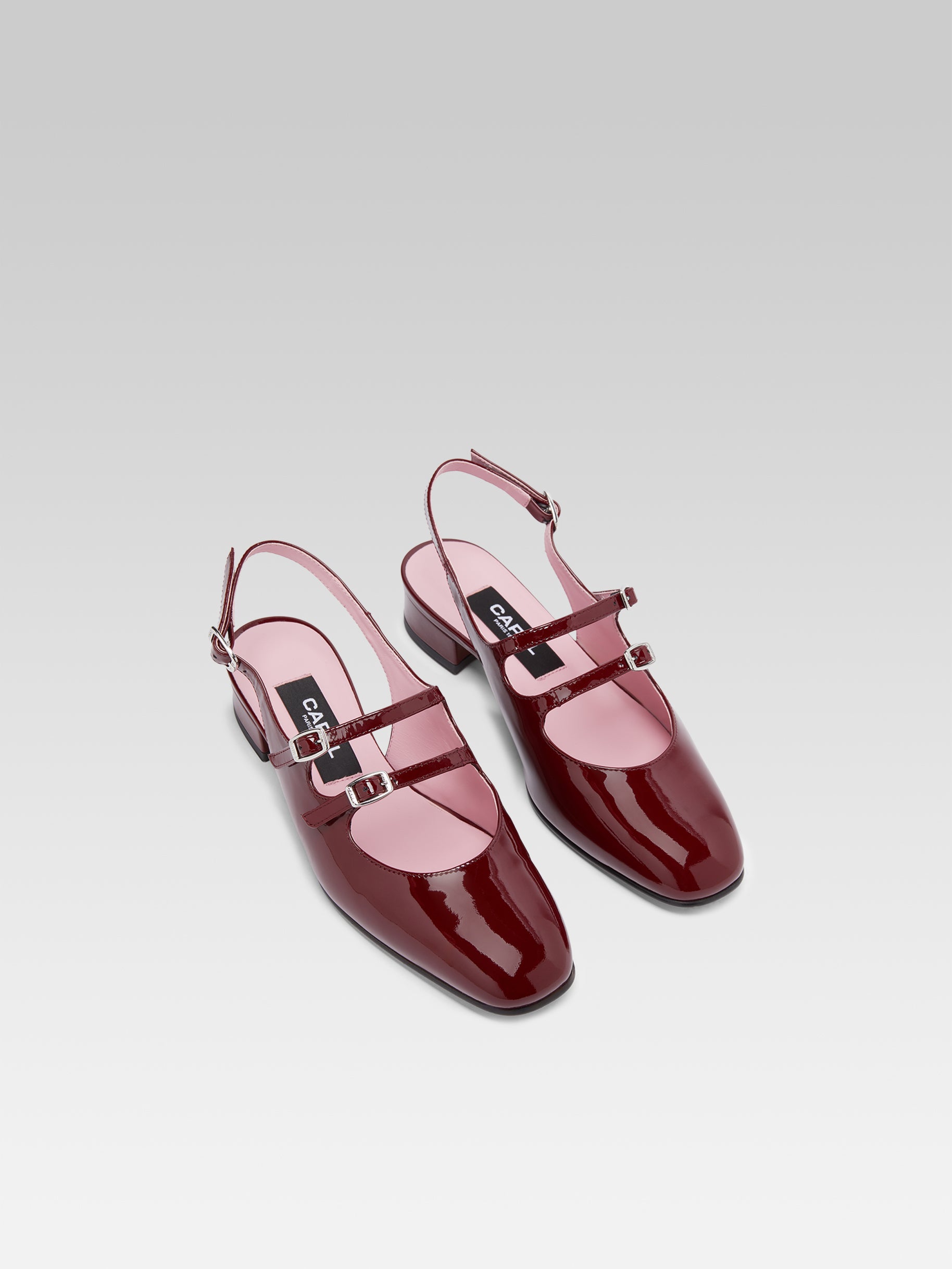 Peche - Babies slingback cuir verni bordeaux - Image numéro 3