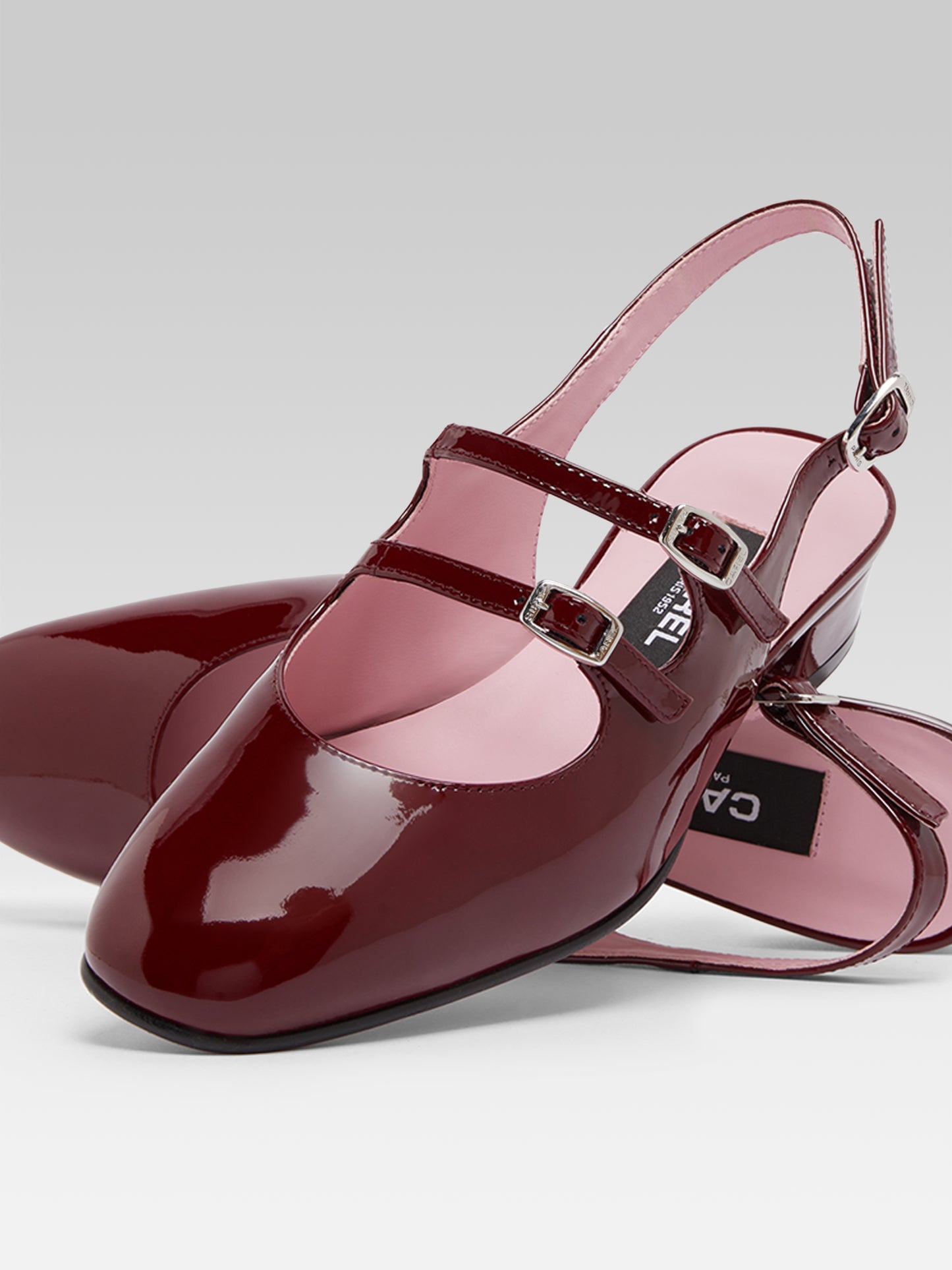 Peche - Babies slingback cuir verni bordeaux