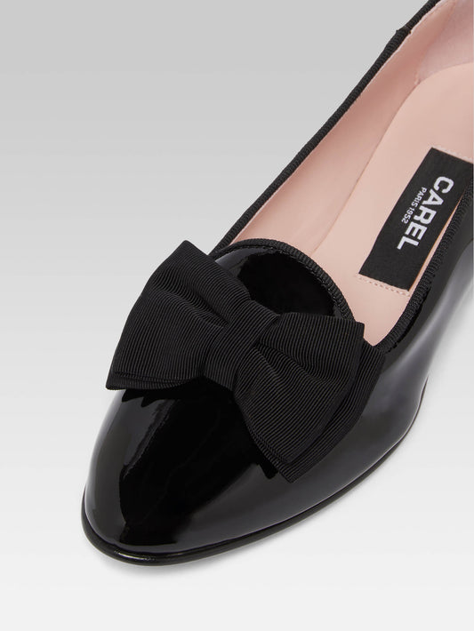 Marquis - Black patent leather bow ballet flats - Image number 2