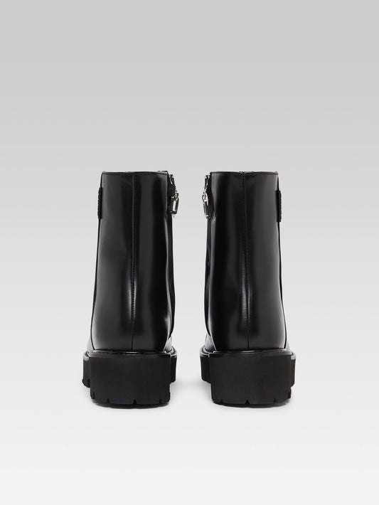 Chouchou - Bottines cuir et cuir verni noir - Image numéro 4