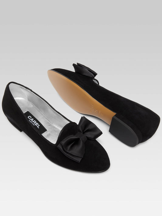 Marquis - Black suede leather bow ballet flats - Image number 4