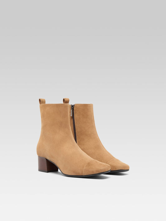 Estime - Bottines cuir velours noisette - Image numéro 2