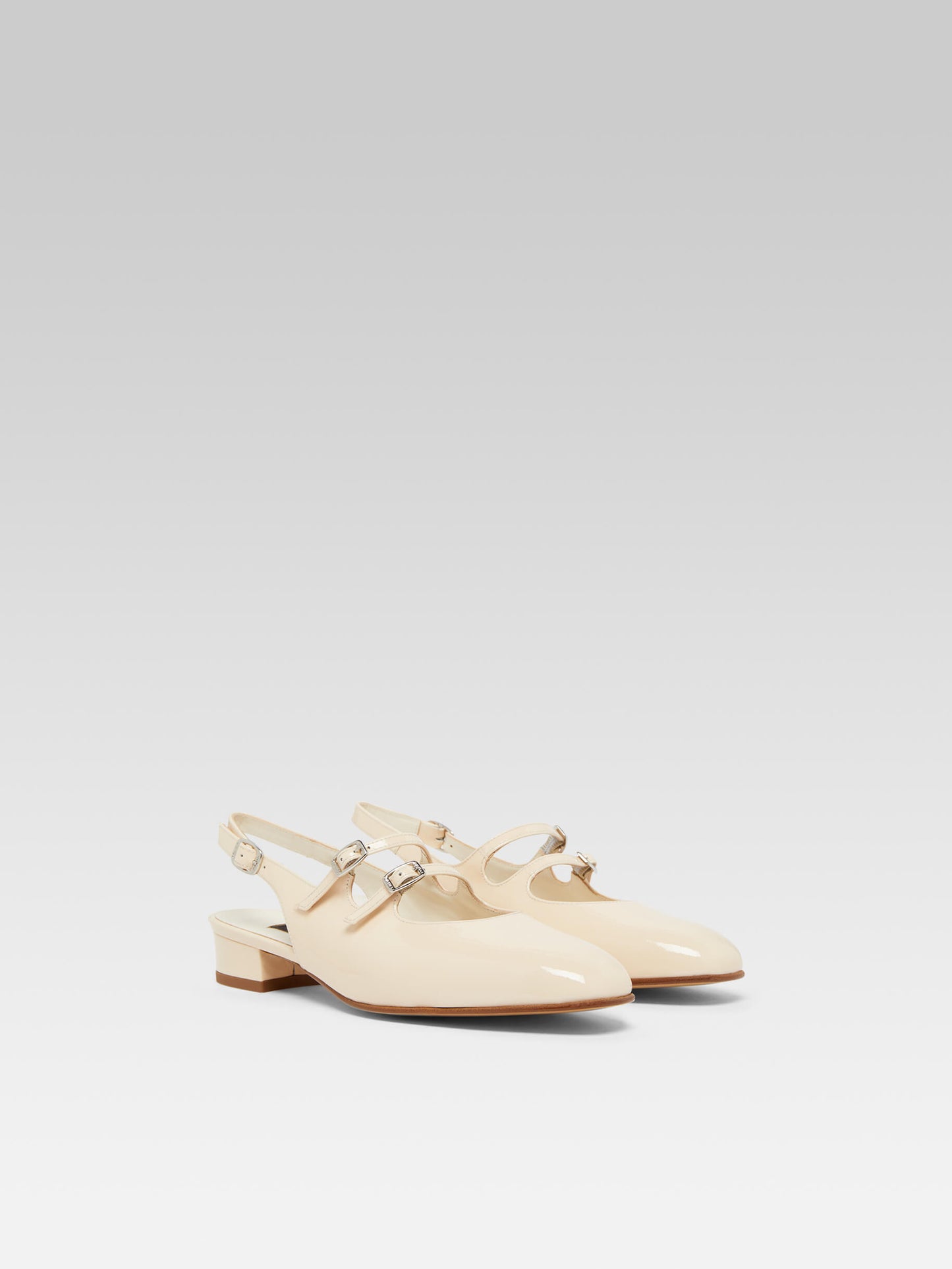 Peche - Babies slingback cuir verni nude