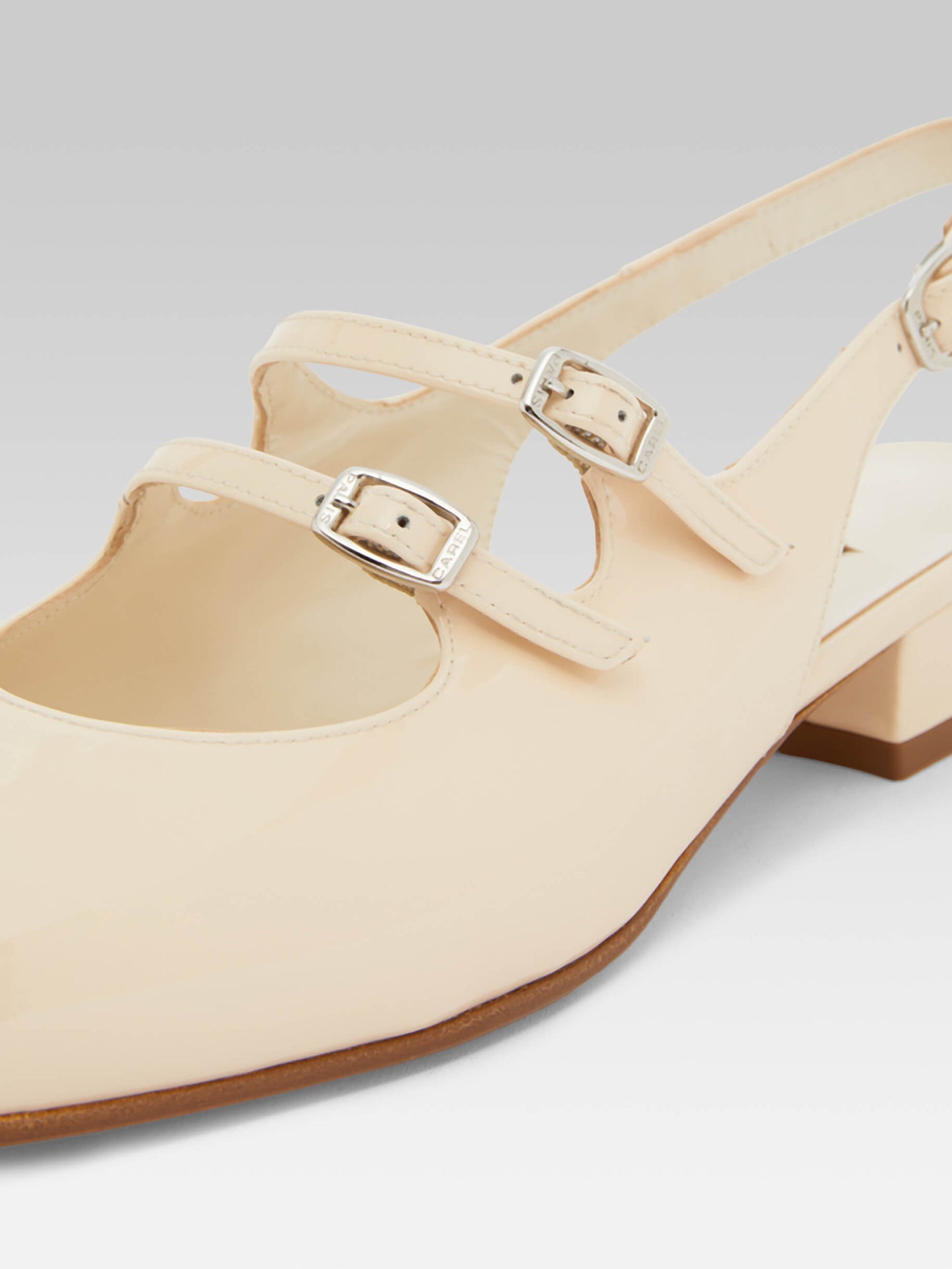 Peche - Babies slingback cuir verni nude