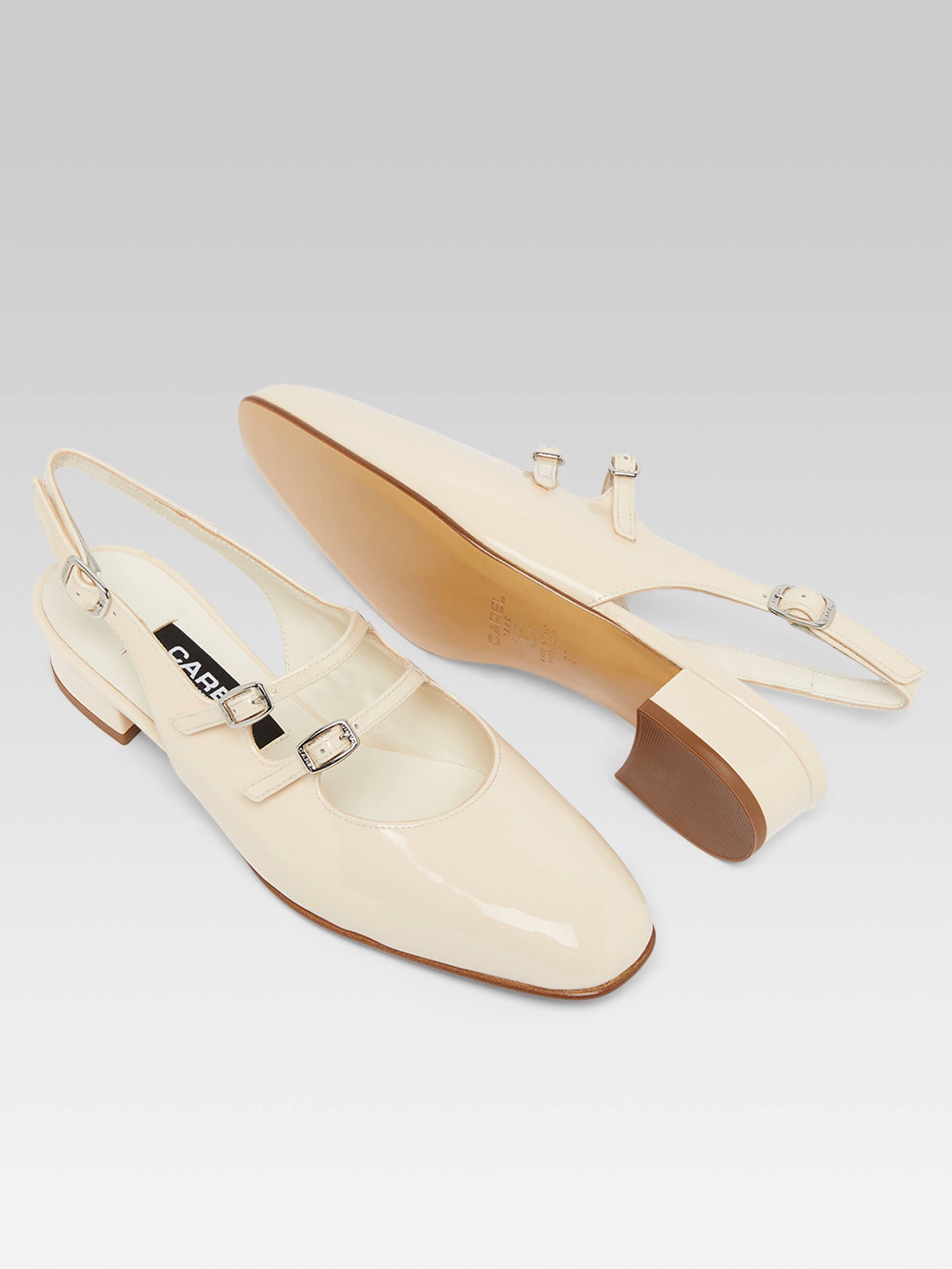 Peche - Babies slingback cuir verni nude