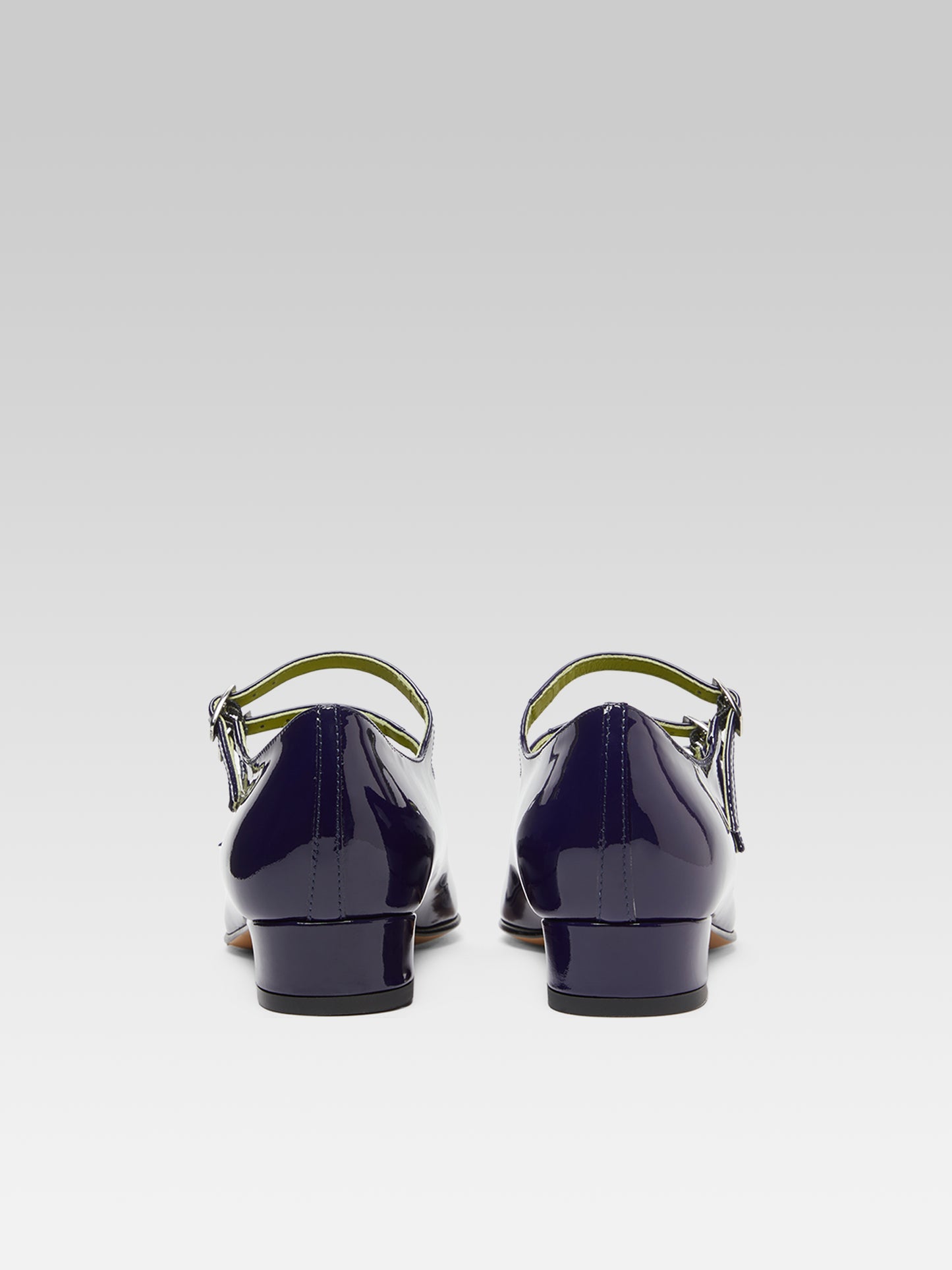 Ariana - Ballerines babies cuir verni bleu marine