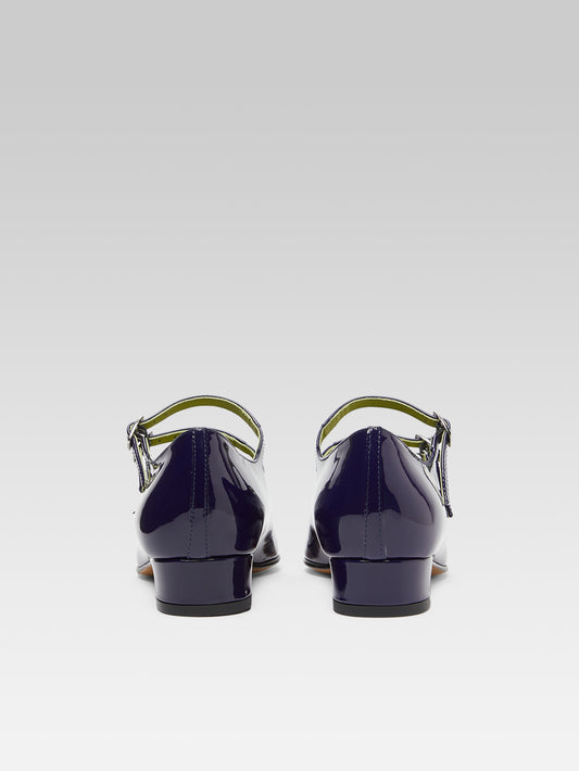 Ariana - Navy blue patent leather Mary Janes ballet flats - Image number 5