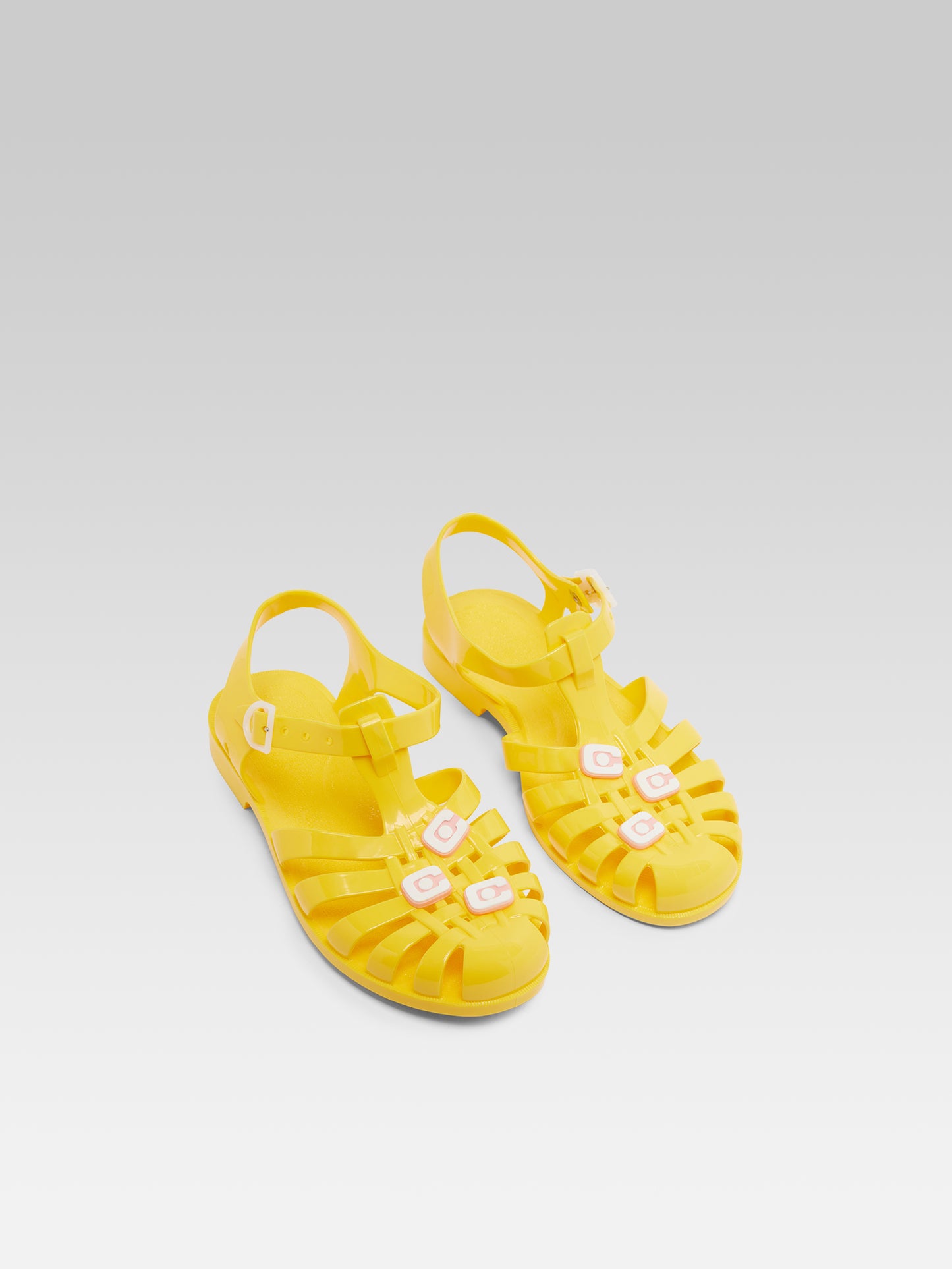 Meduse - Yellow plastic sandals and pin