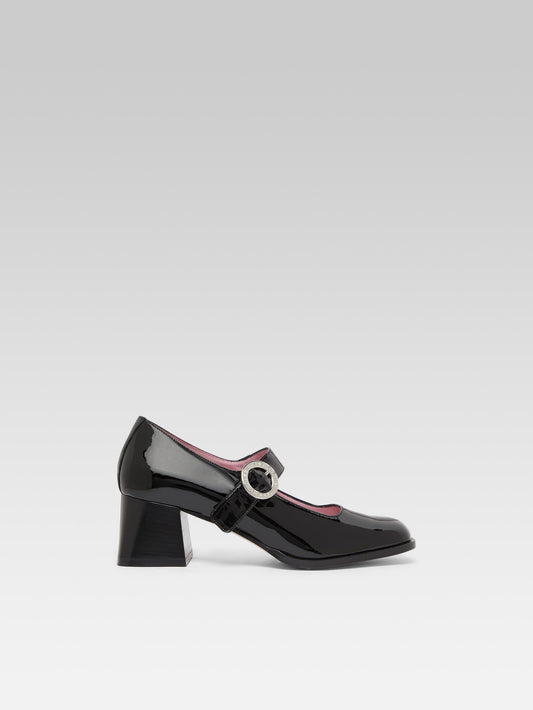 Carmen - Escarpins babies cuir verni noir