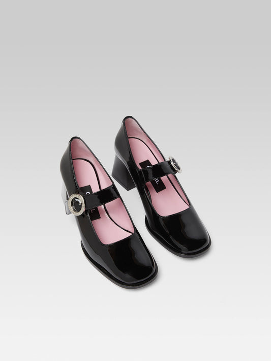 Carmen - Black patent leather Mary Janes pumps - Image number 4