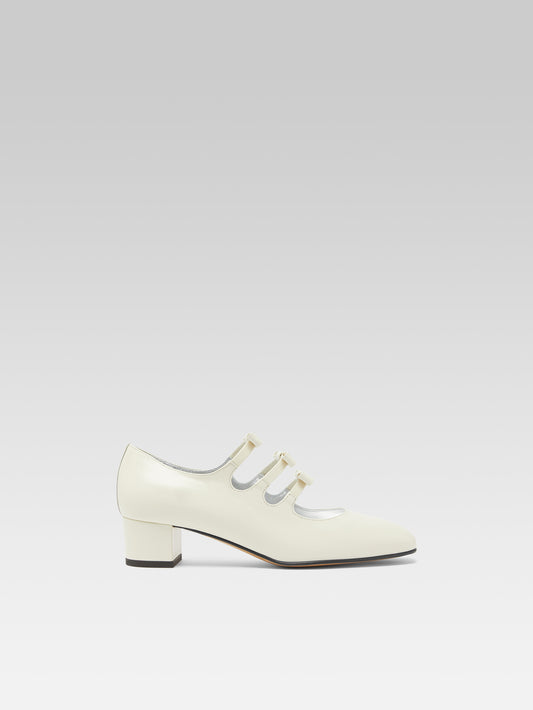 Kinette - Mary janes pumps with ivory leather bows - Image number 2