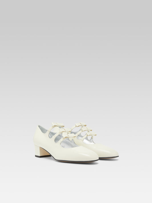 Kinette - Mary janes pumps with ivory leather bows - Image number 3