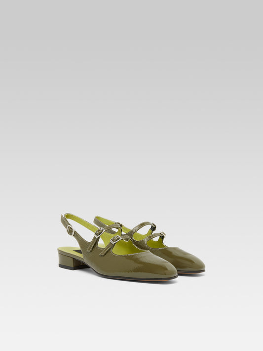 Peche - Khaki naplack leather slingback Mary Janes - Image number 2