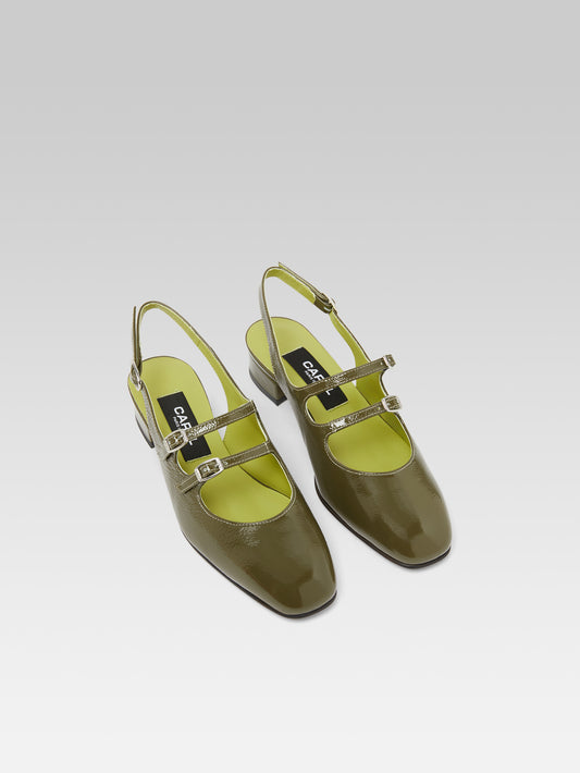 Peche - Khaki naplack leather slingback Mary Janes - Image number 3