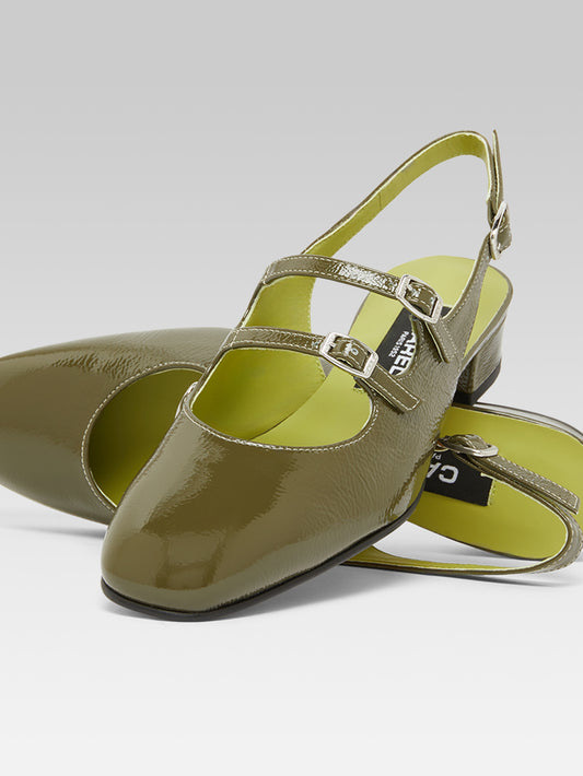 Peche - Khaki naplack leather slingback Mary Janes - Image number 4