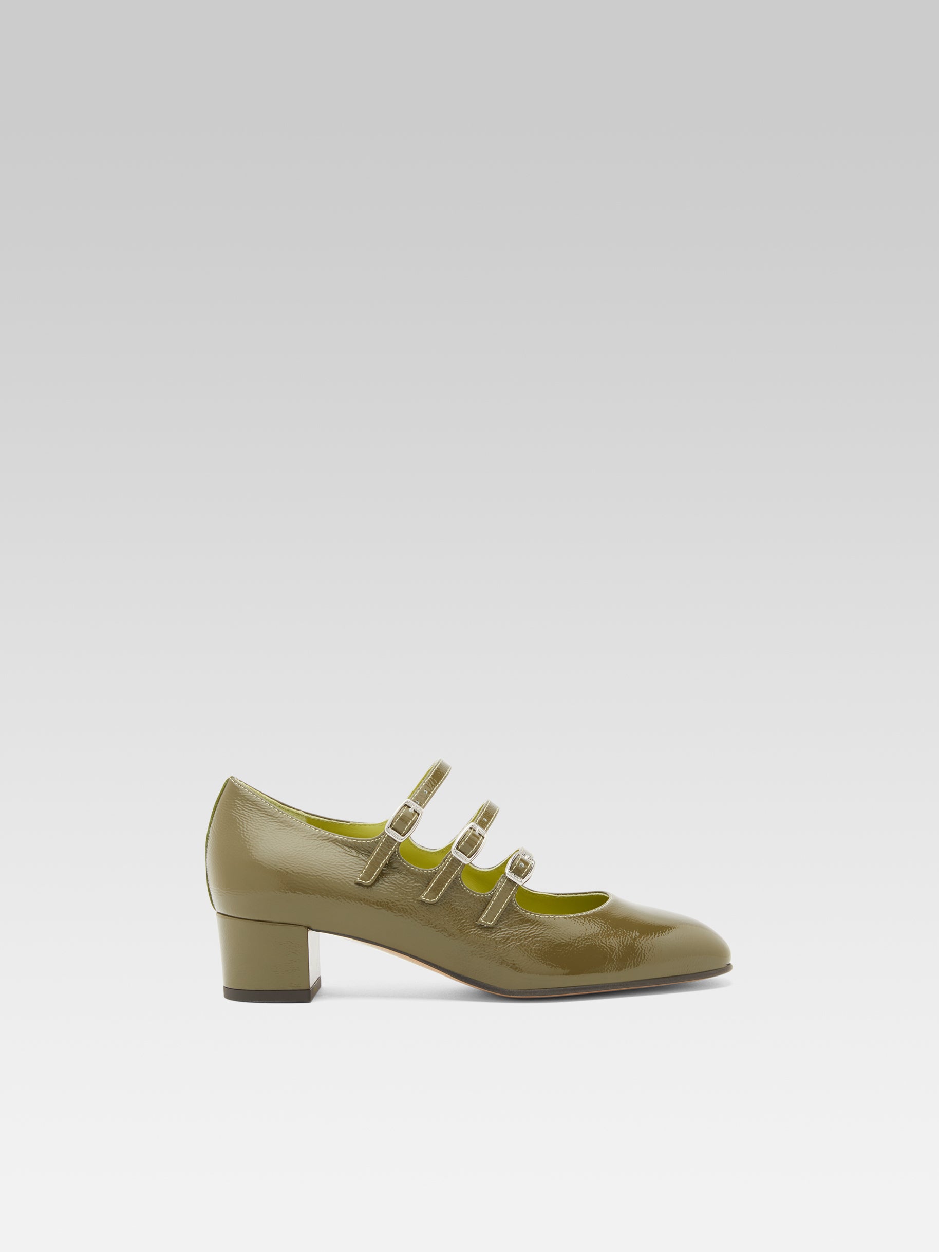 Kina - Khaki naplack leather Mary Janes pumps - Image number 1