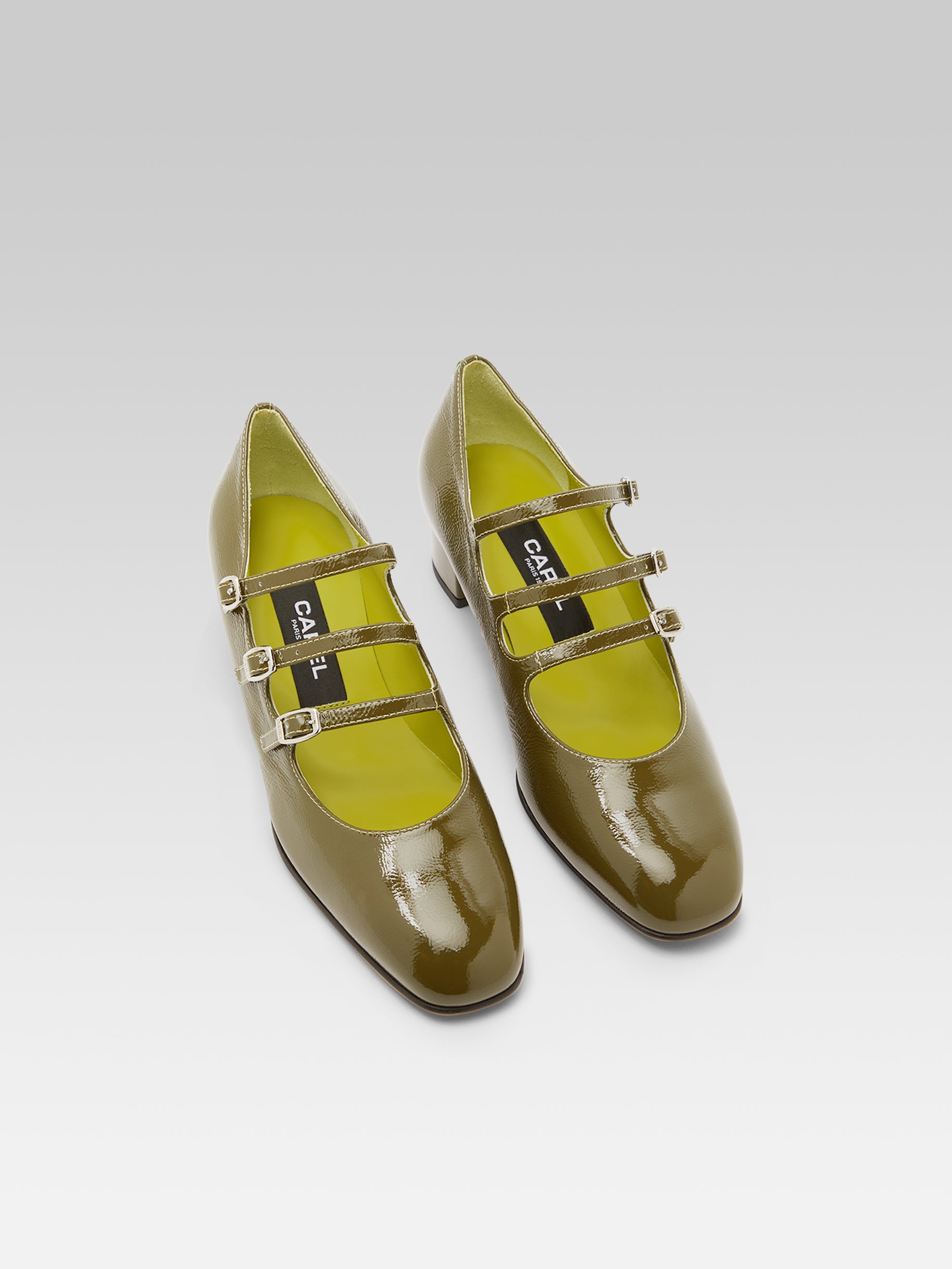 Kina - Khaki naplack leather Mary Janes pumps - Image number 3