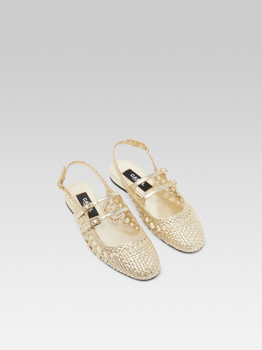 Melon - Platinum braided leather slingback Mary Janes - Image number 3