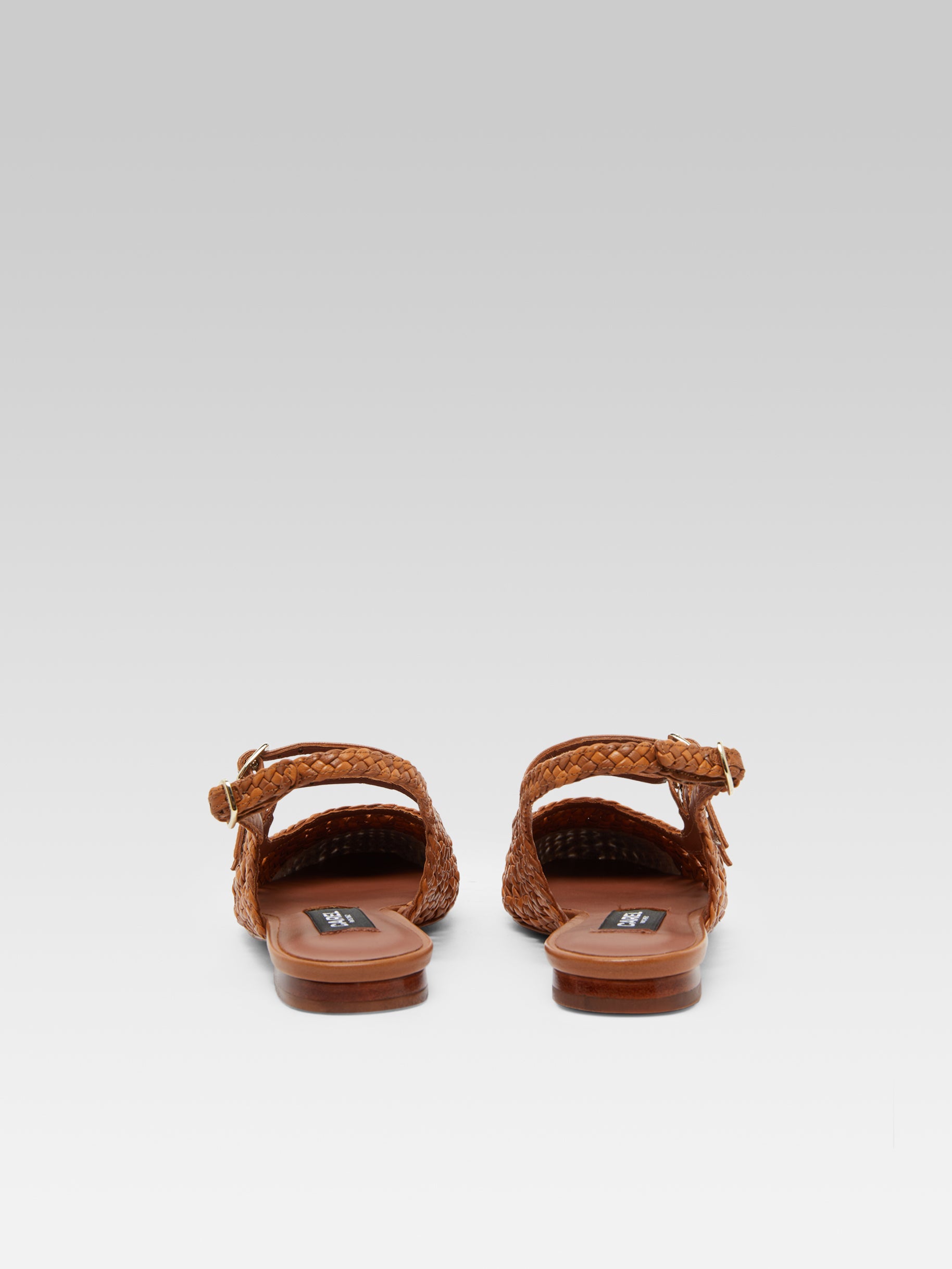 Melon - Babies slingback cuir tressé camel - Image numéro 5