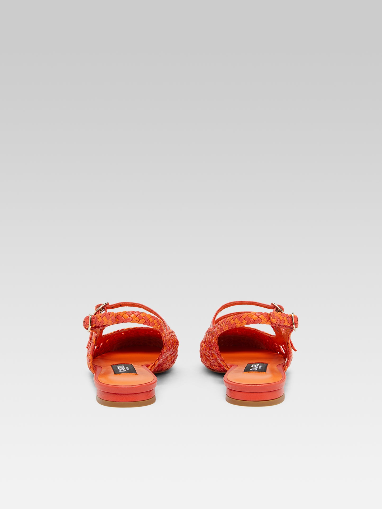 Melon - Bi orange braided leather slingback Mary Janes