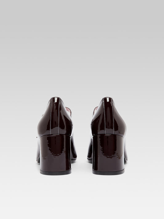 Cherry - Brown and black patent leather Mary Janes pumps - Image number 5