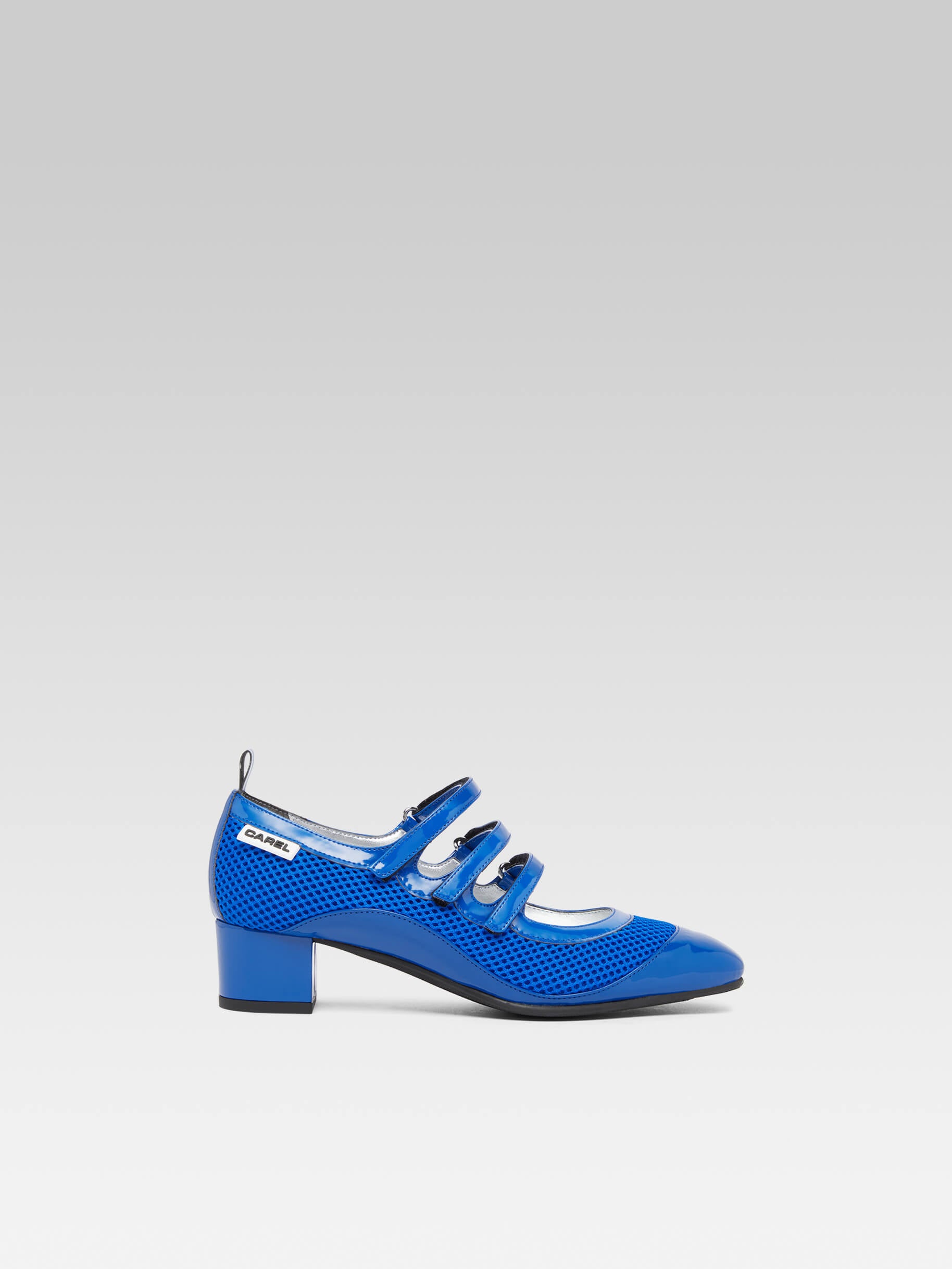 Sportina - Blue eco-patent and mesh Mary Janes pumps - Image number 1