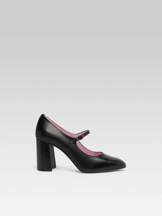 Sacha - Escarpins babies cuir noir