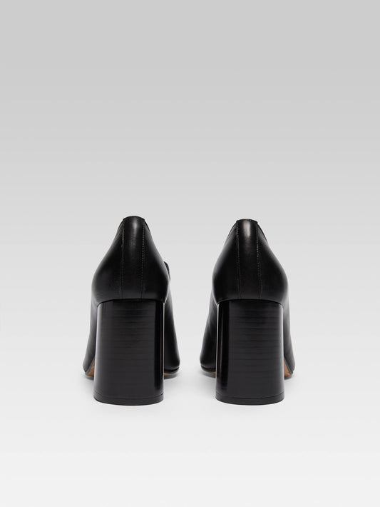 Sacha - Black leather Mary Janes pumps - Image number 5