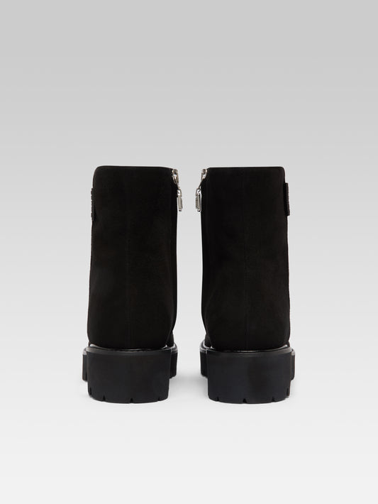 Chouchou - Black suede and glossy leather ankle boots - Image number 5