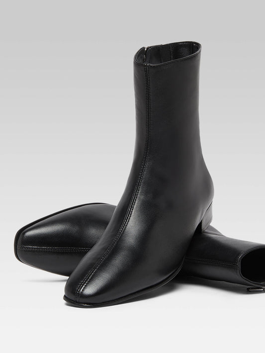 Aiglon - Black leather ankle boots - Image number 5