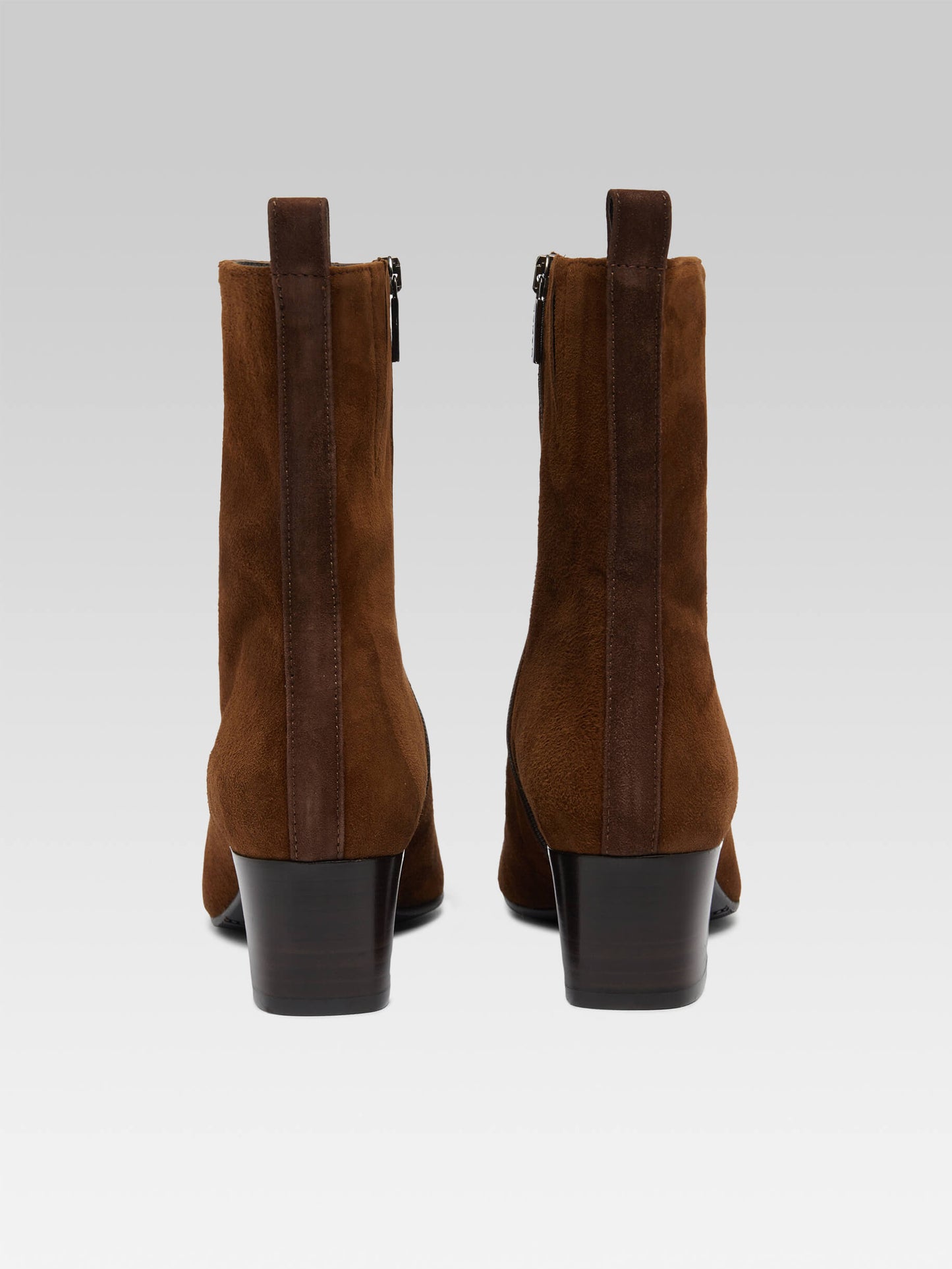 Audrey - Brown and camel suede leather ankle boots