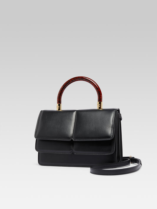 Georges - Black leather handbag - Image number 3