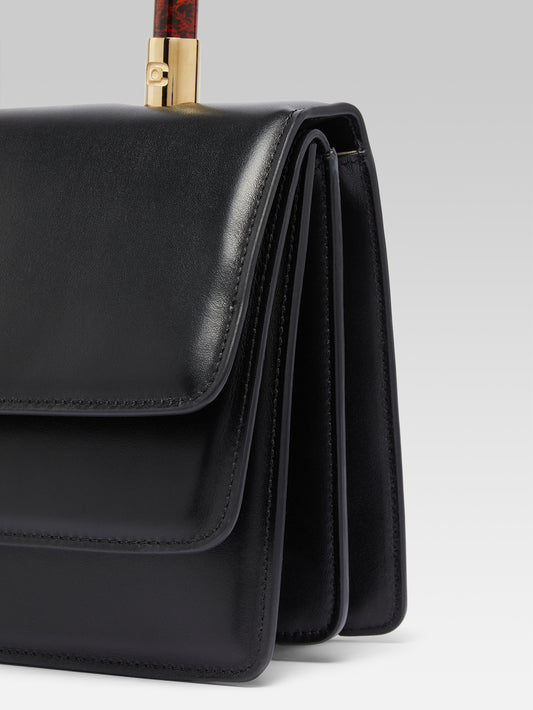 Georges - Black leather handbag - Image number 4