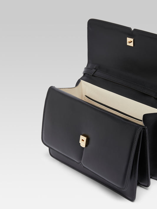 Georges - Black leather handbag - Image number 3