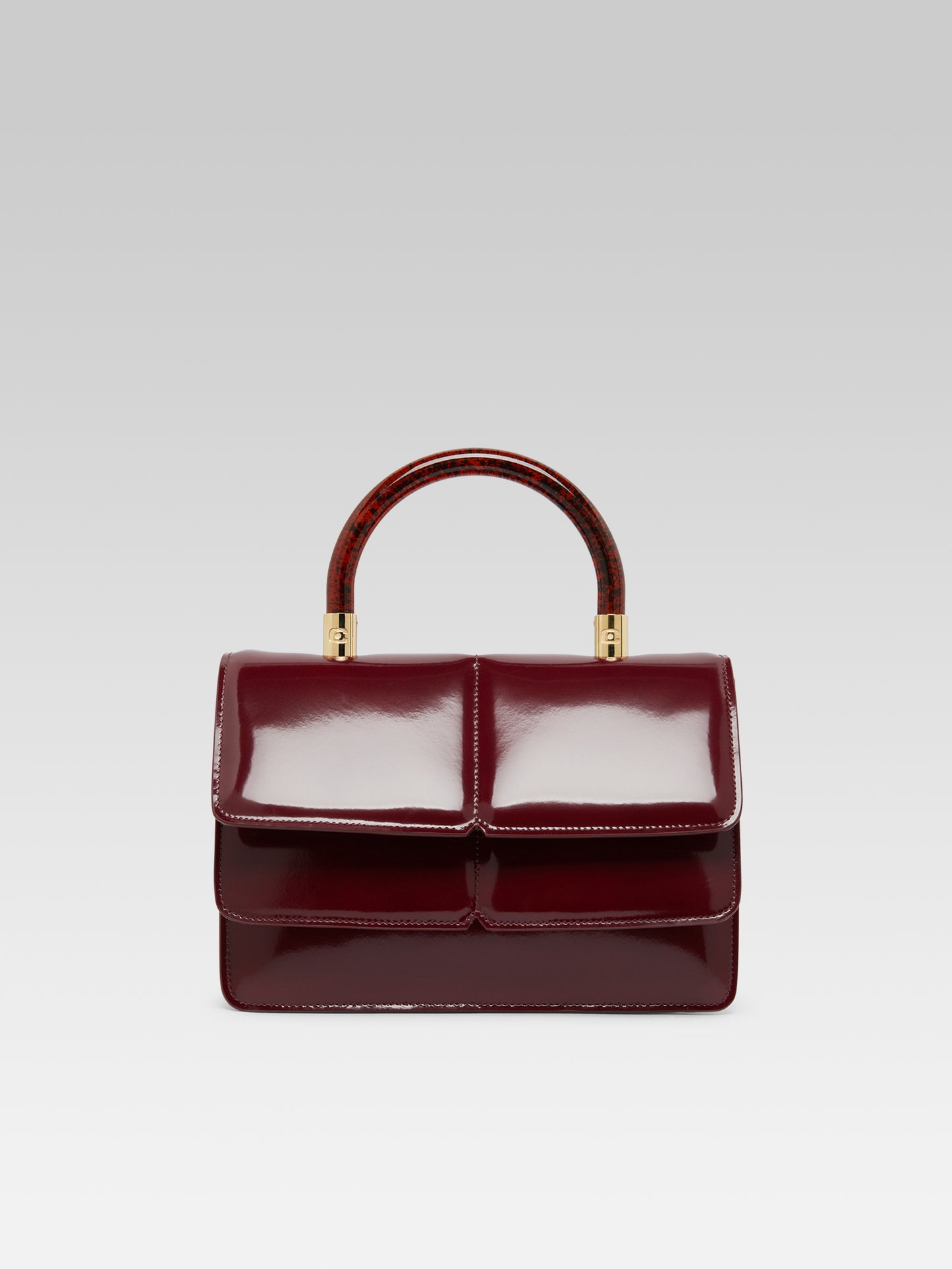 Georges - Burgundy glossy leather handbag