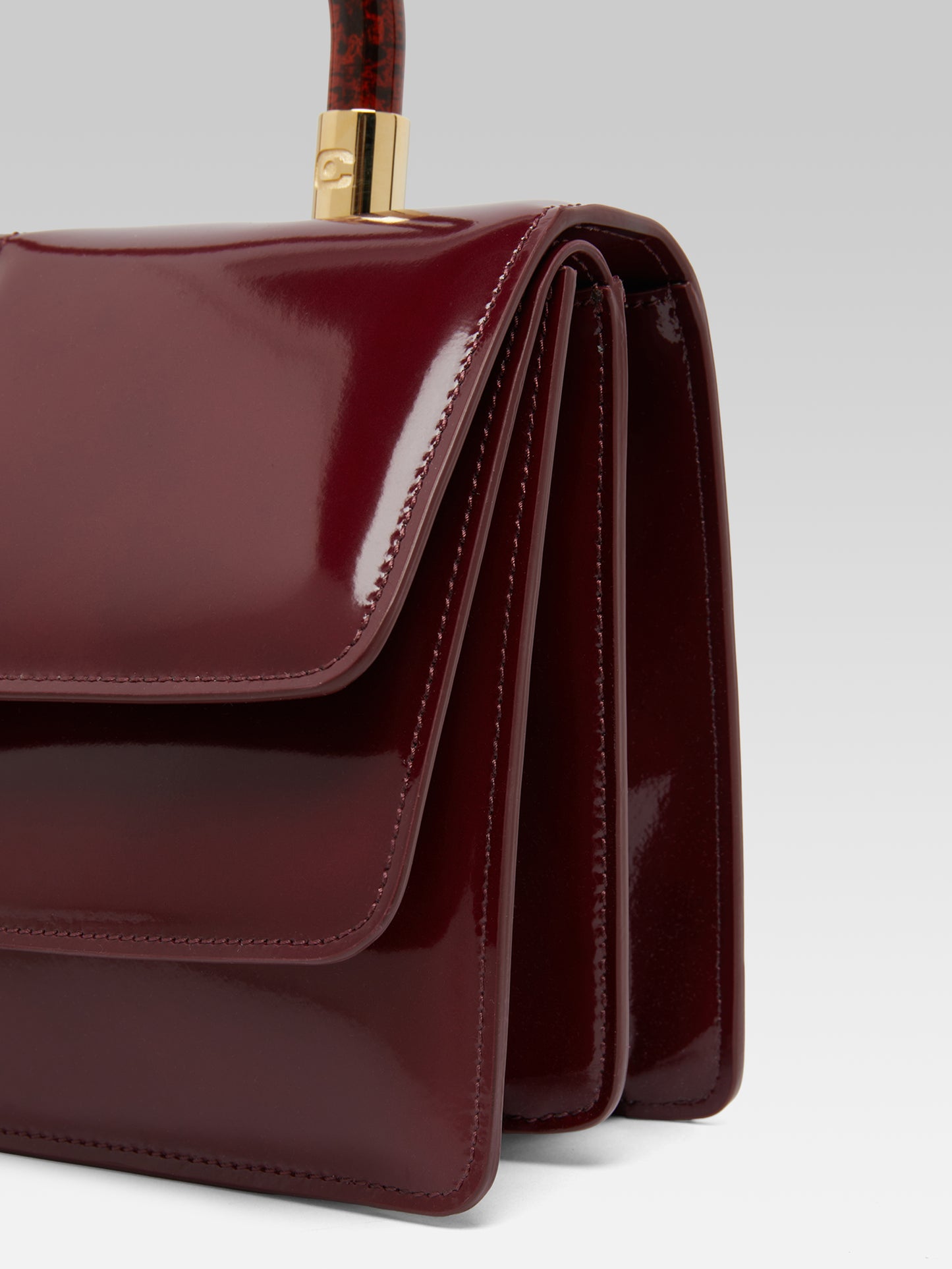 Georges - Burgundy glossy leather handbag