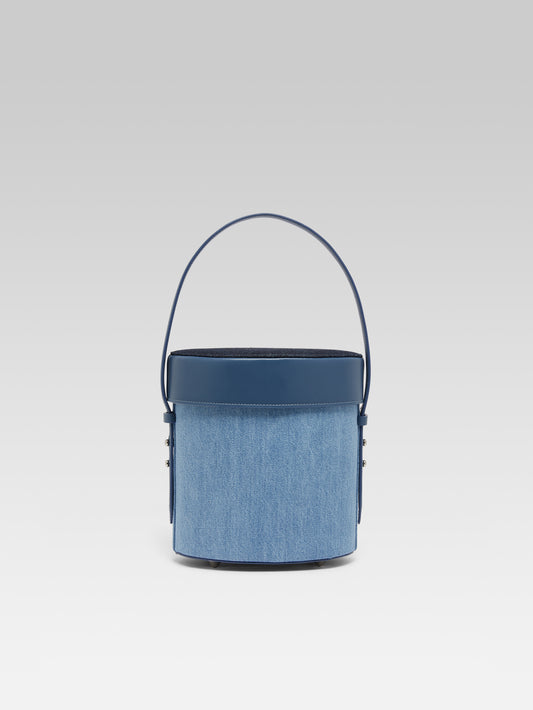 Bibi - Blue denim and leather bucket bag - Image number 5