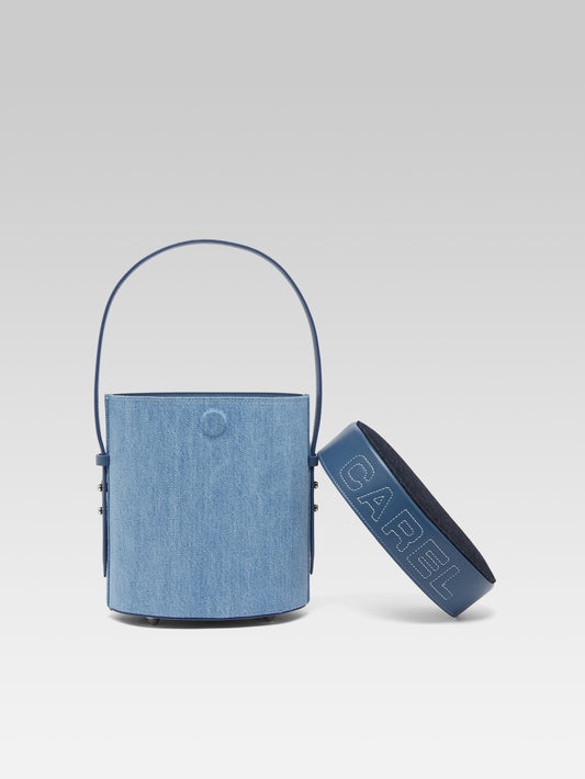 Bibi - Blue denim and leather bucket bag - Image number 4