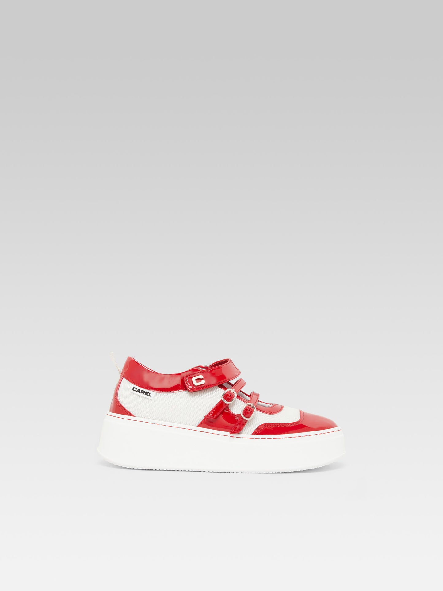 Baskina  - Sneakers eco verni rouge et blanc