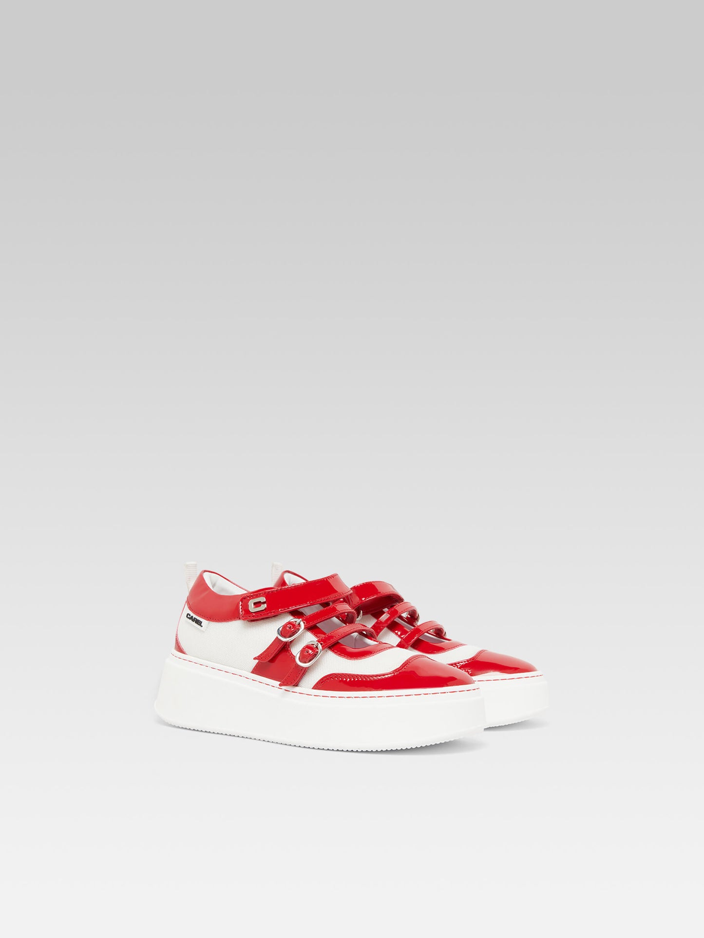 Baskina  - Sneakers eco verni rouge et blanc