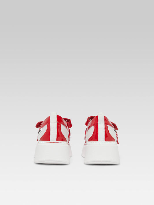 Baskina - Red and white patent eco sneakers - Image number 4