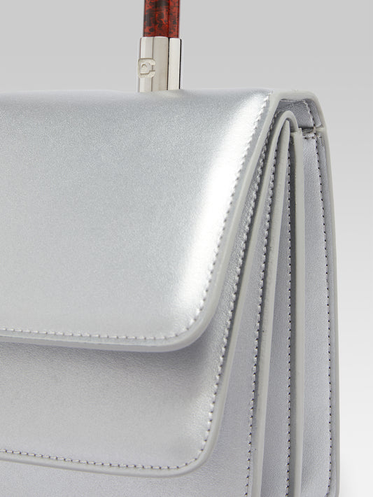 Georges - Silver Appleskin handbag - Image number 5